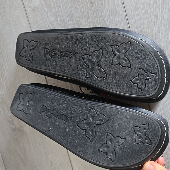 Alegria Women's Floral Slide Sandals - Black and Pink Platform Sz 38/8-8.5 - Picture 9 of 15